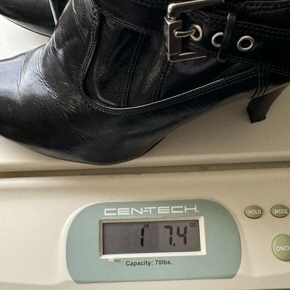 Marc Fisher Sishem Heeled Knee High Boots Pointed Toe 8M Black Goth Witchy - Picture 14 of 14